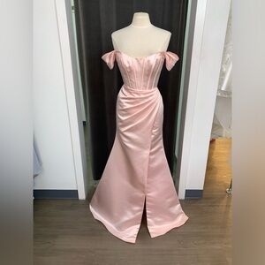 Lazaro Kayla 32320 in Blush Satin Gown